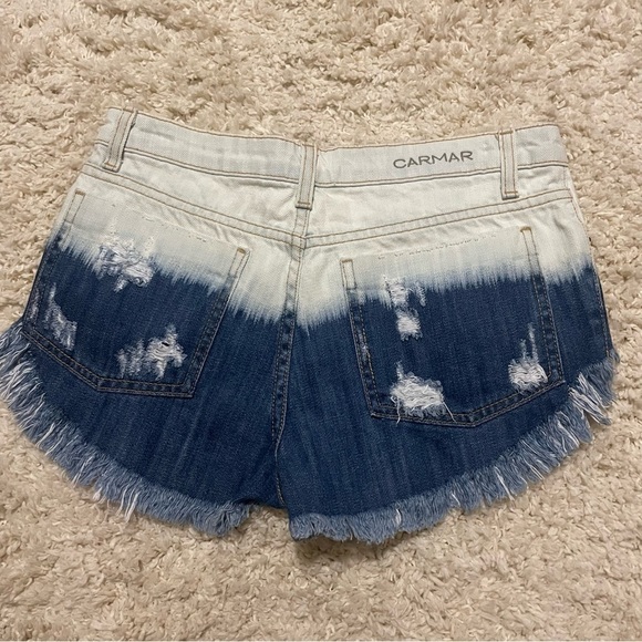 NWT CARMAR bleached distressed shorts US27 - Picture 2 of 6